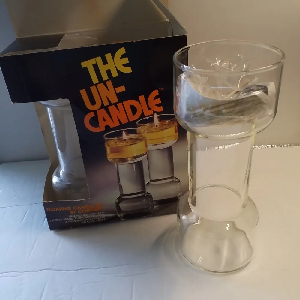 THE UN-CANDLE VINTAGE NEW IN BOX CORNING Glass